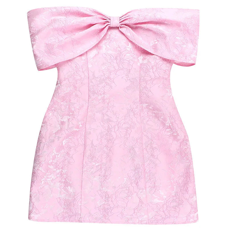 Jacquard Bow A-line Dress