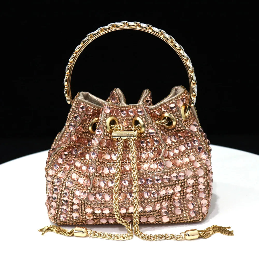 Rhinestone Drawstring Bag