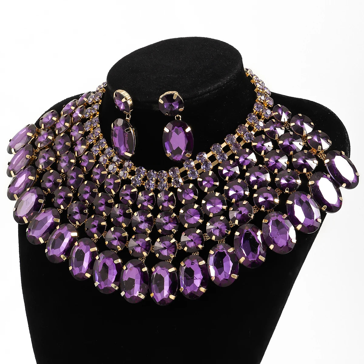Rhinestone Bib Necklace