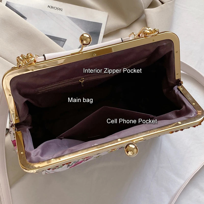 Floral And Pearls Purse