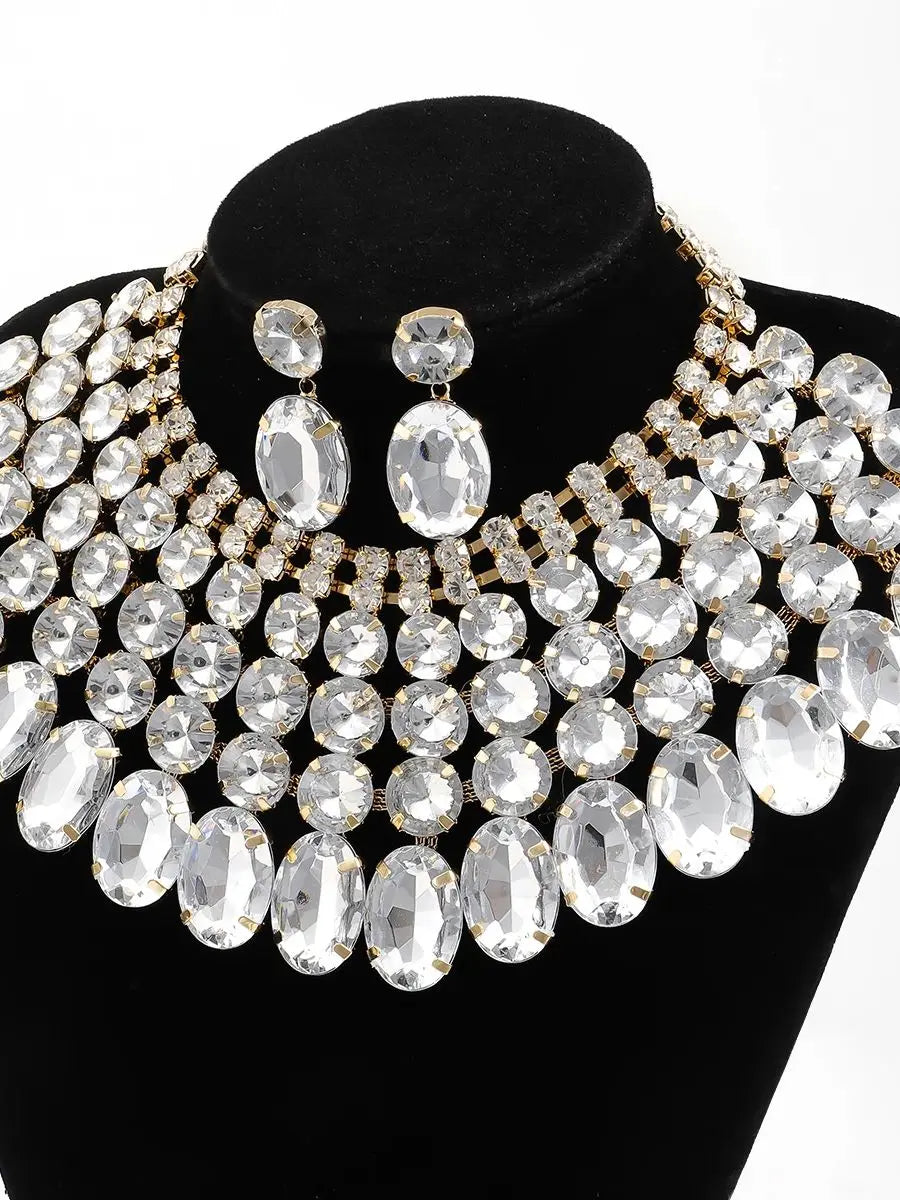 Rhinestone Bib Necklace