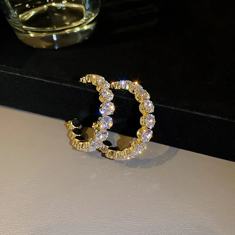 Zircon Crystal Hoop Earrings