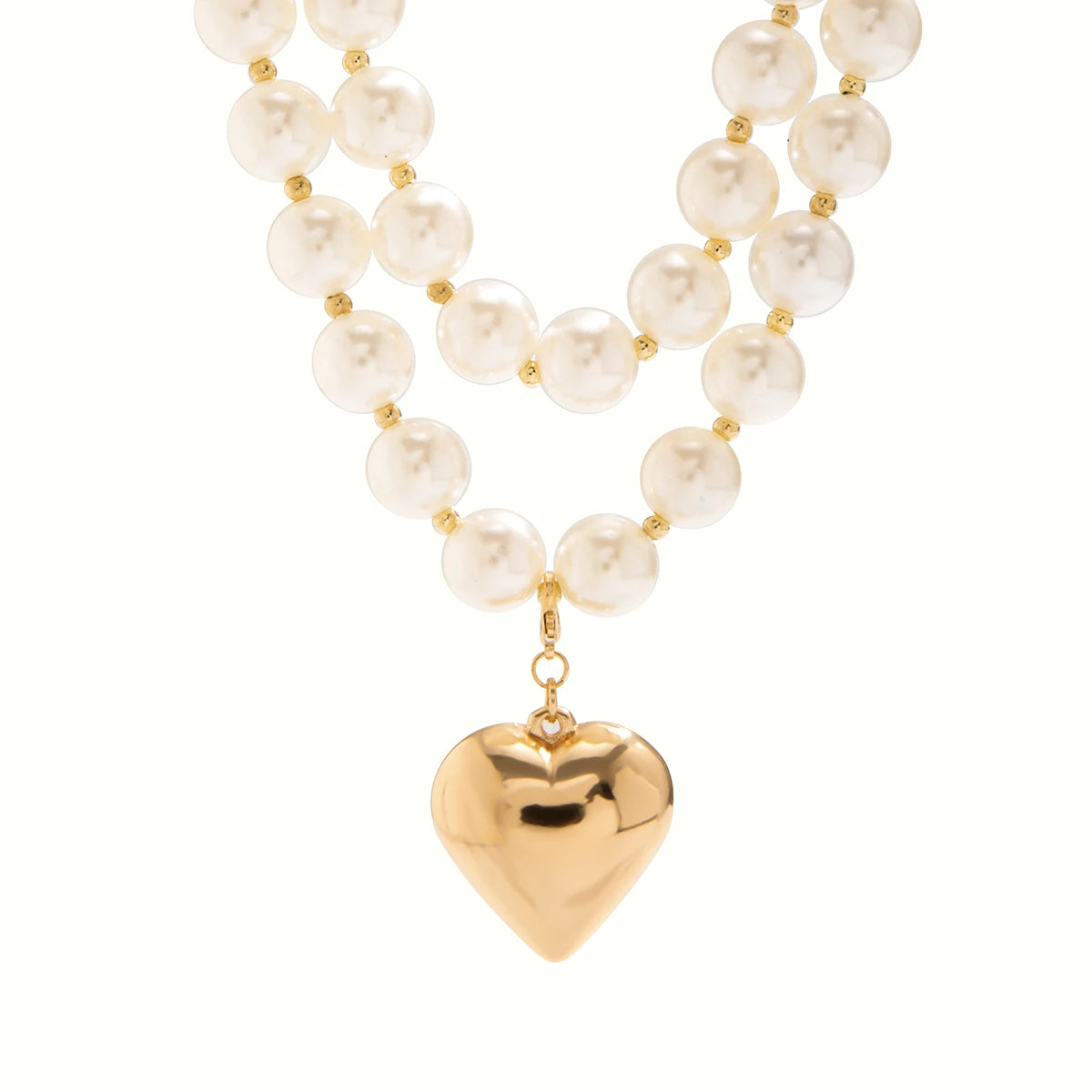 Heart Pendant Pearl Necklace