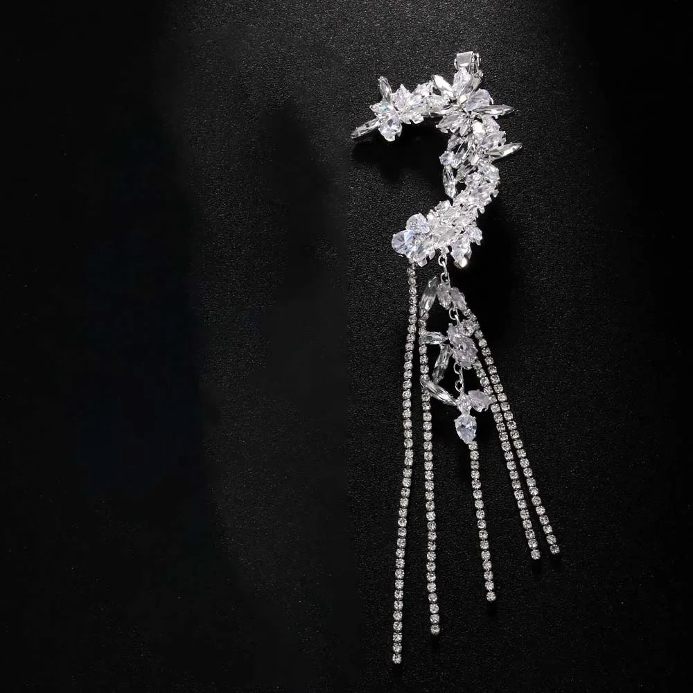 Rhinestone Fringe Ear Cuff