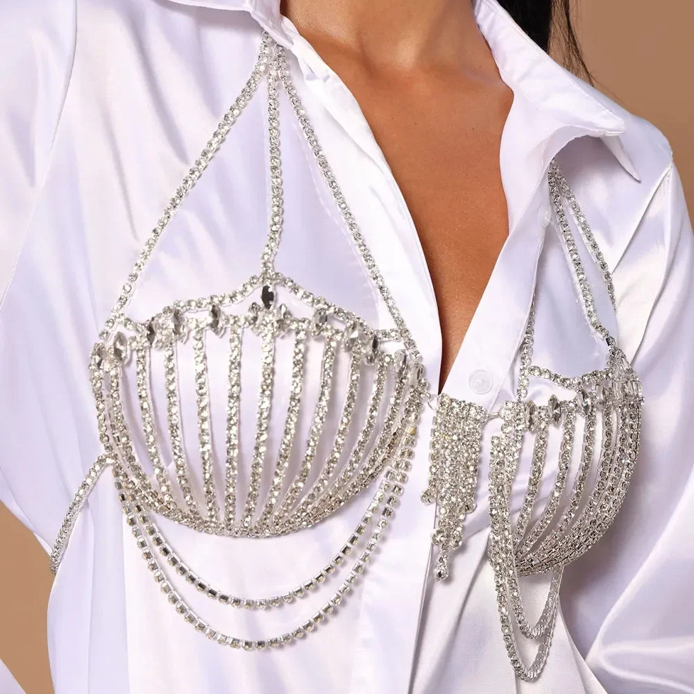 Rhinestone Bra Body Chain