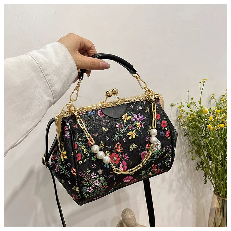 Floral And Pearls Purse