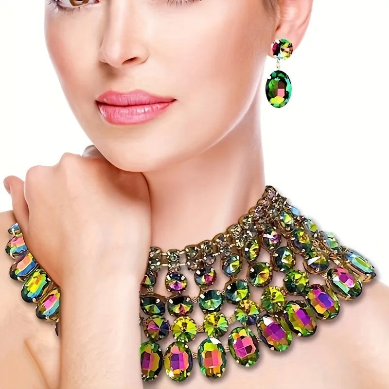 Rhinestone Bib Necklace
