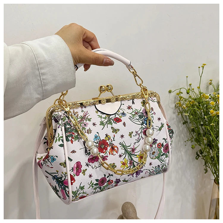 Floral And Pearls Purse