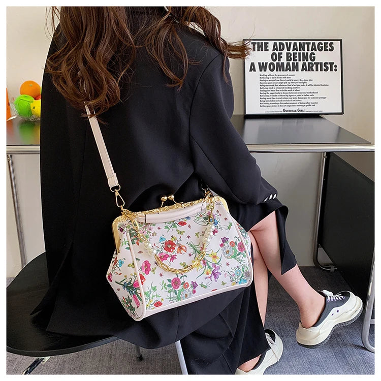 Floral And Pearls Purse