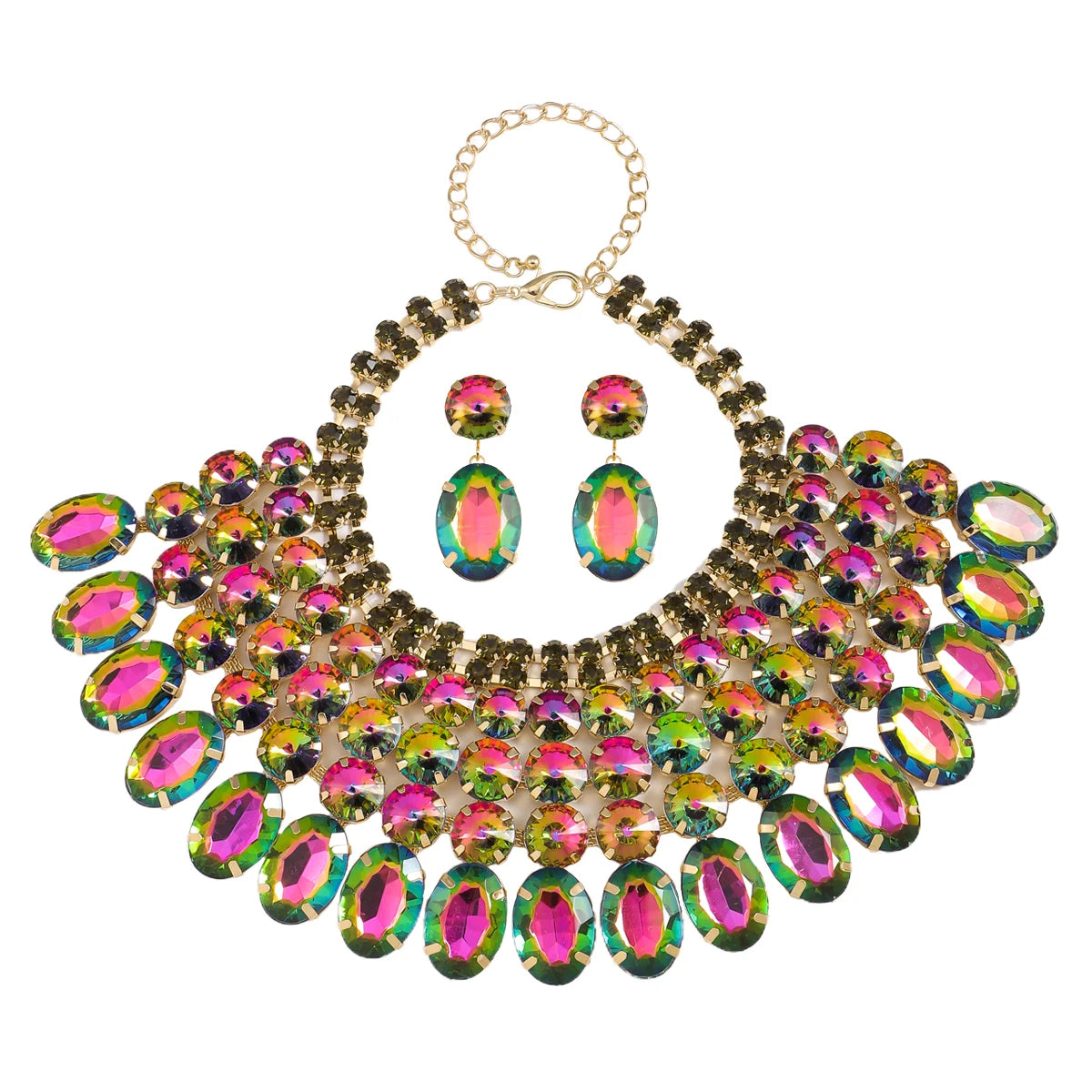 Rhinestone Bib Necklace