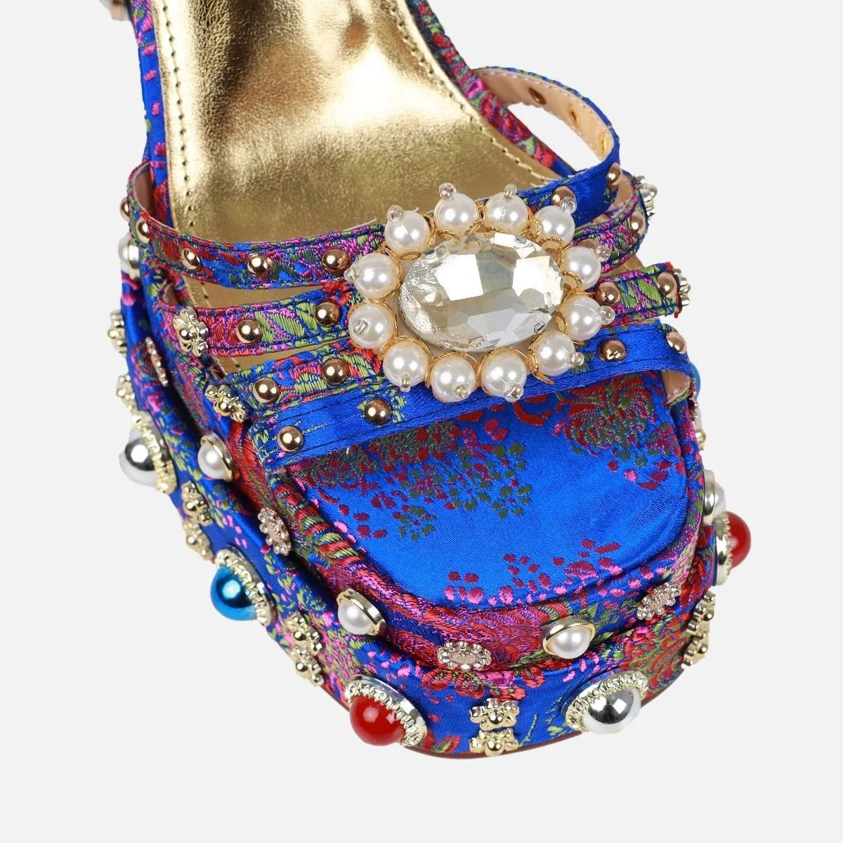 Rhinestone Open Toe Platform Sandals