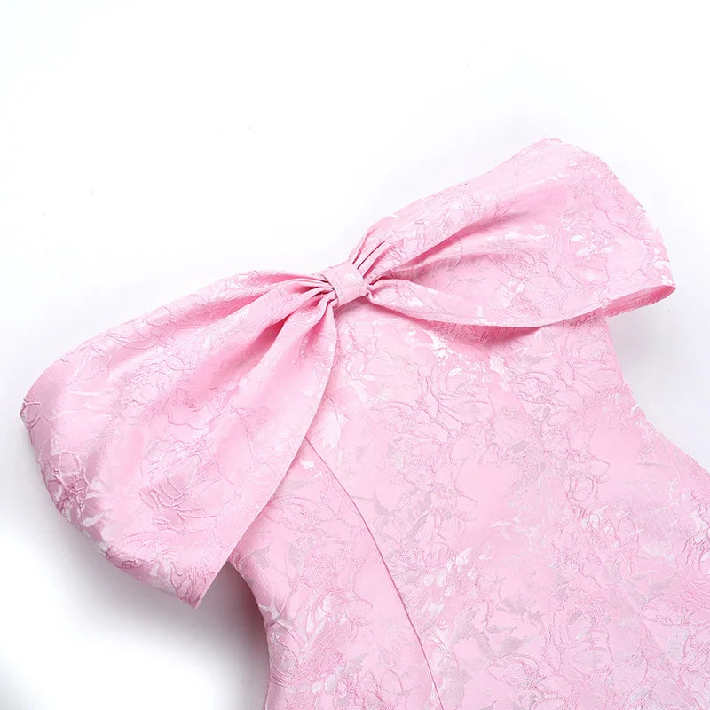 Jacquard Bow A-line Dress