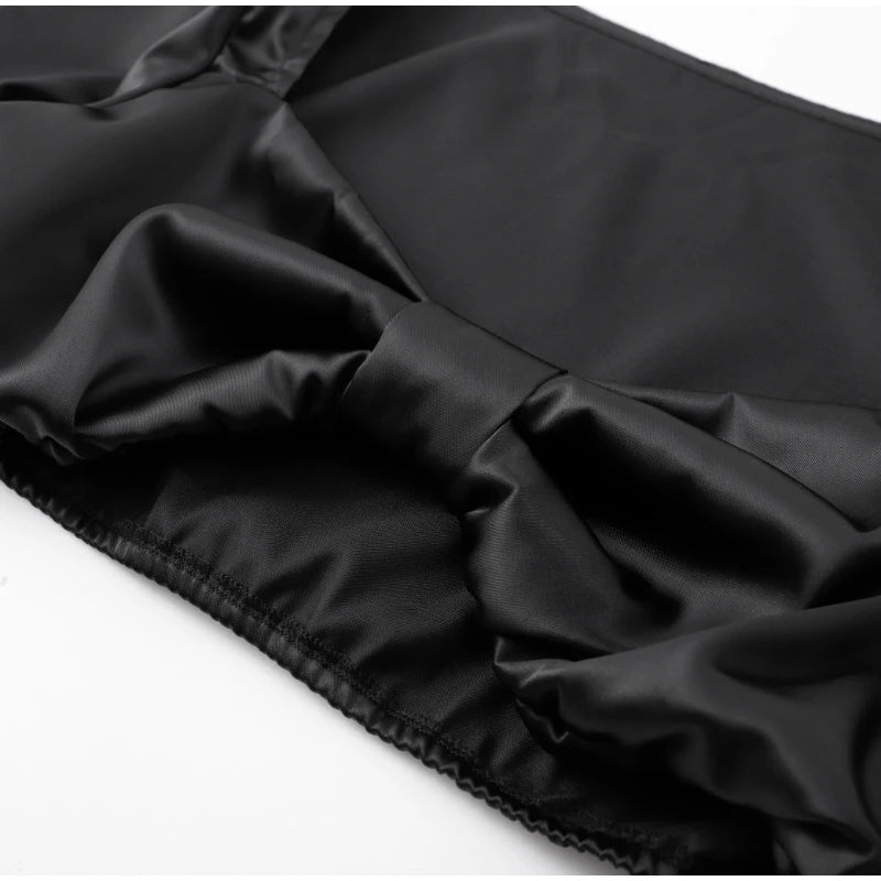 Satin Bow Crop Top & Skirt Set