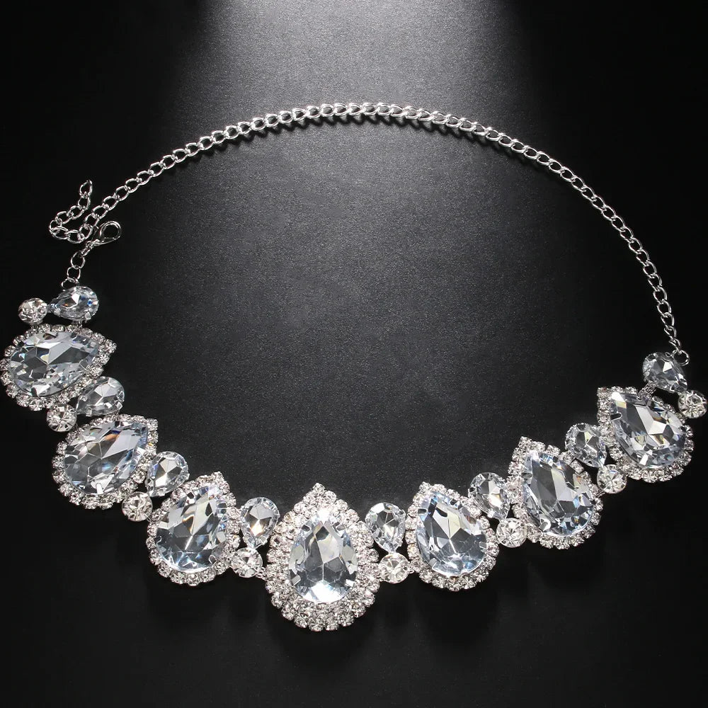 Water Drop Rhinestone Necklace
