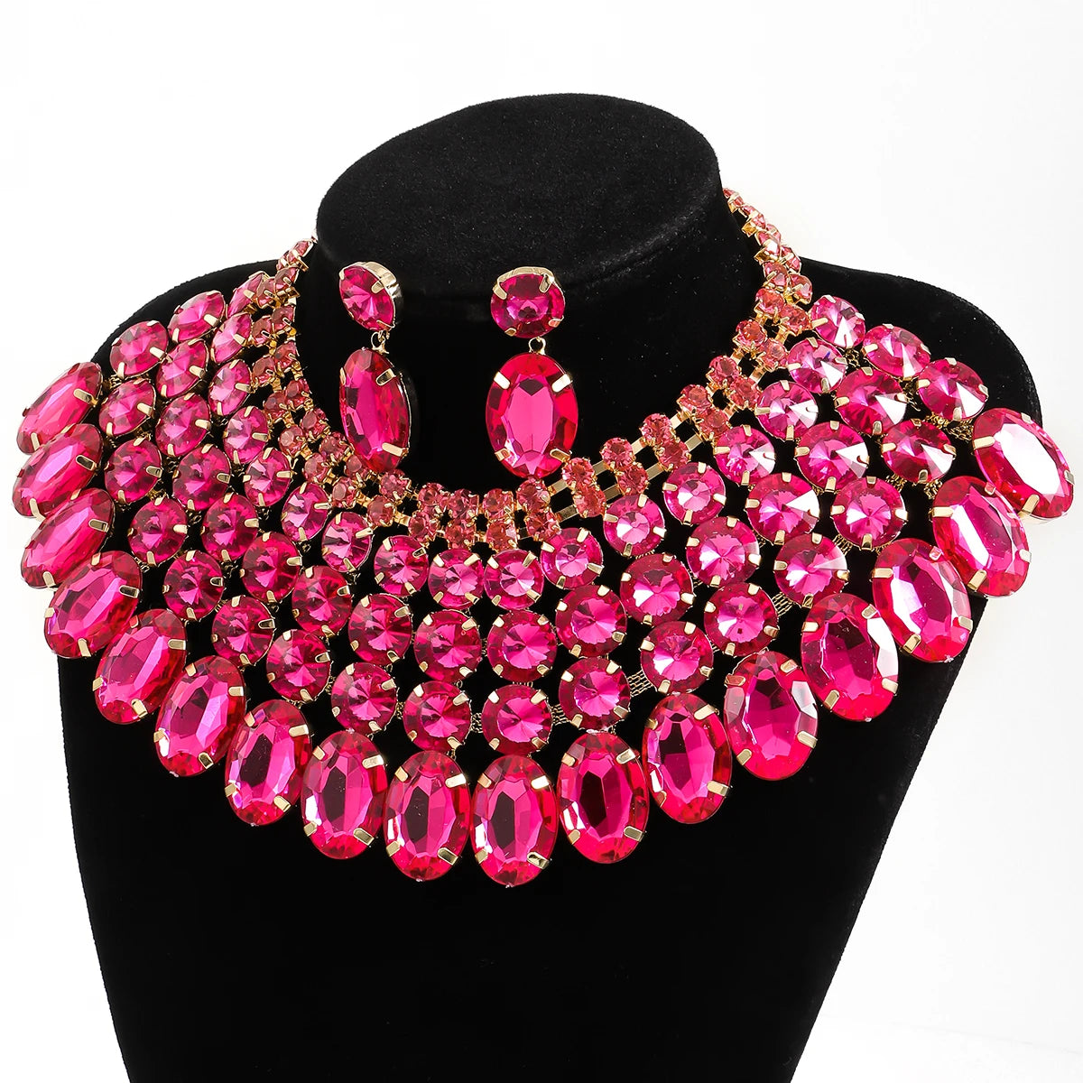 Rhinestone Bib Necklace