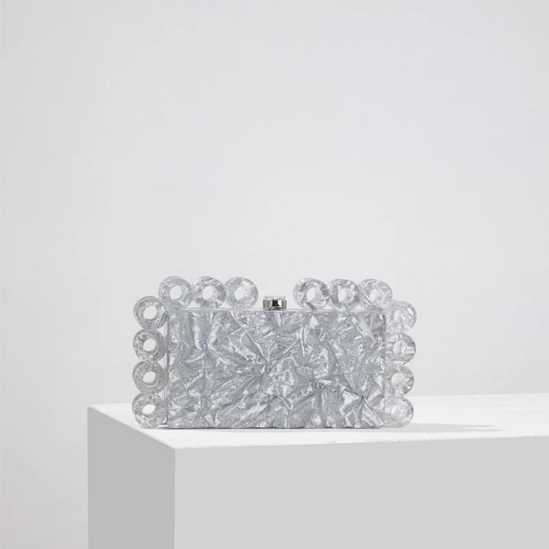 Iridescent Acrylic Box Clutch