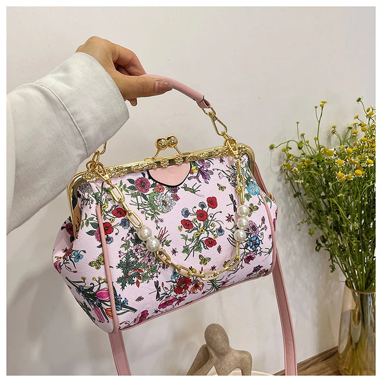 Floral And Pearls Purse