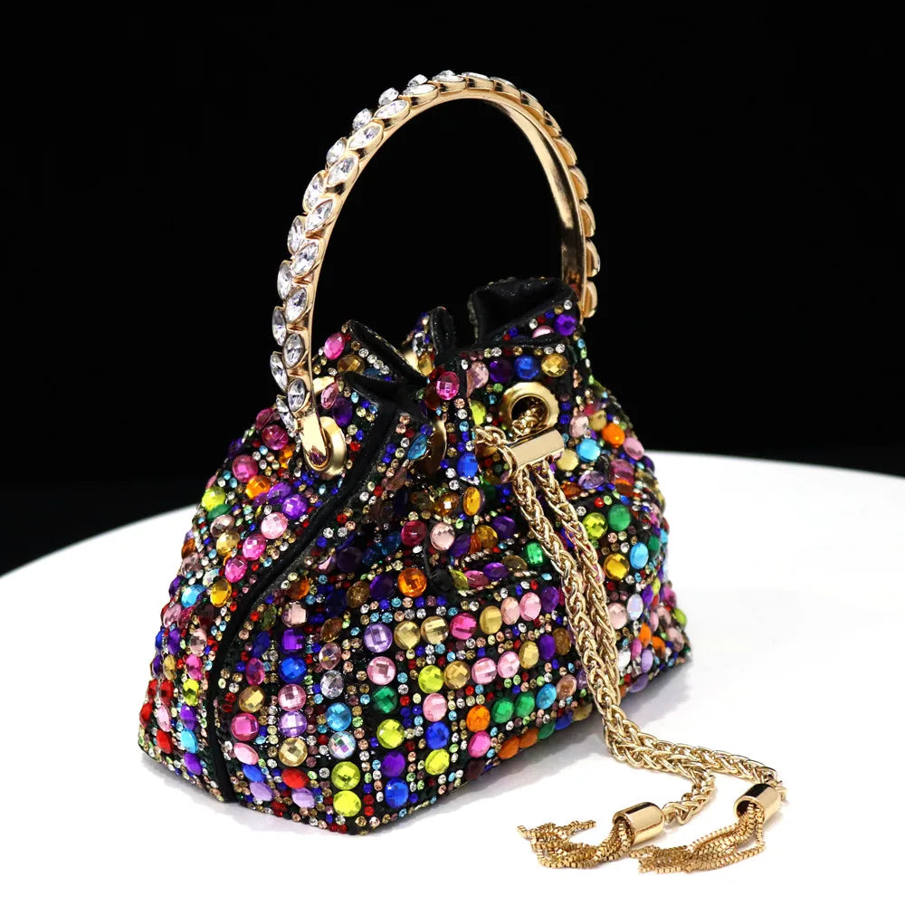 Rhinestone Drawstring Bag