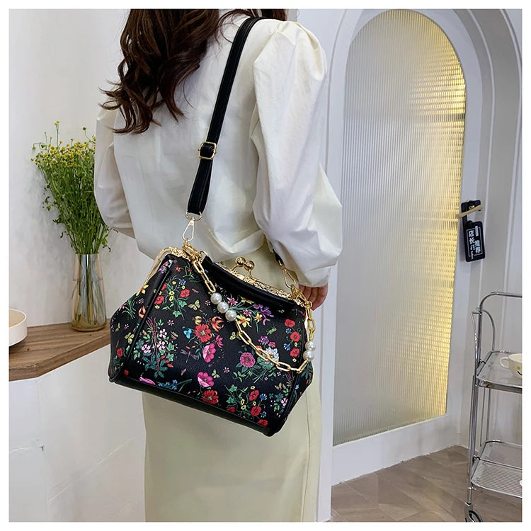 Floral And Pearls Purse