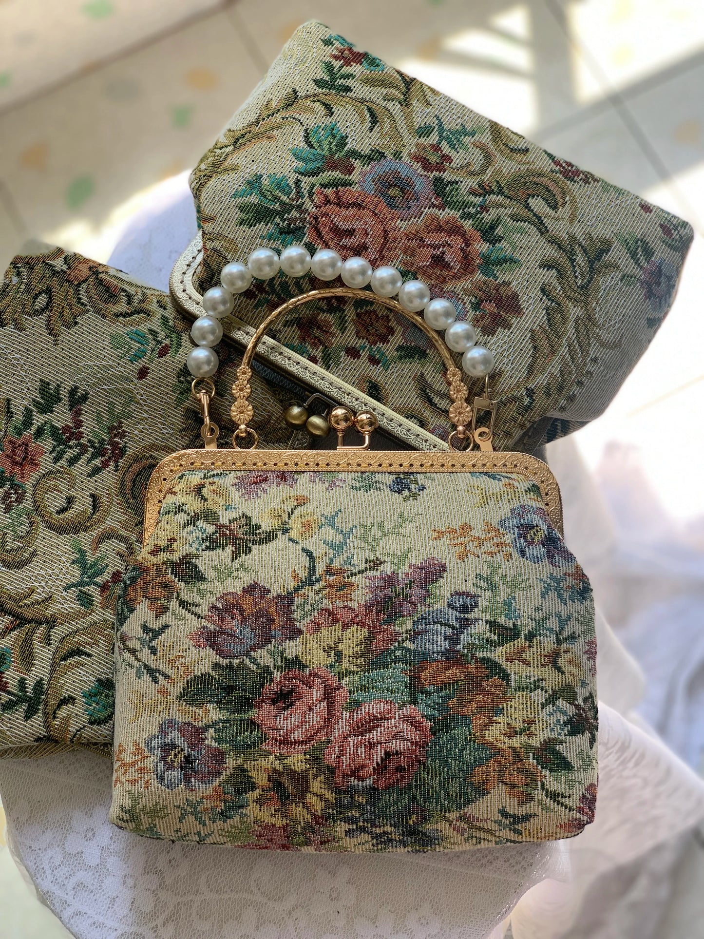 Baroque Floral Tapestry Clutch