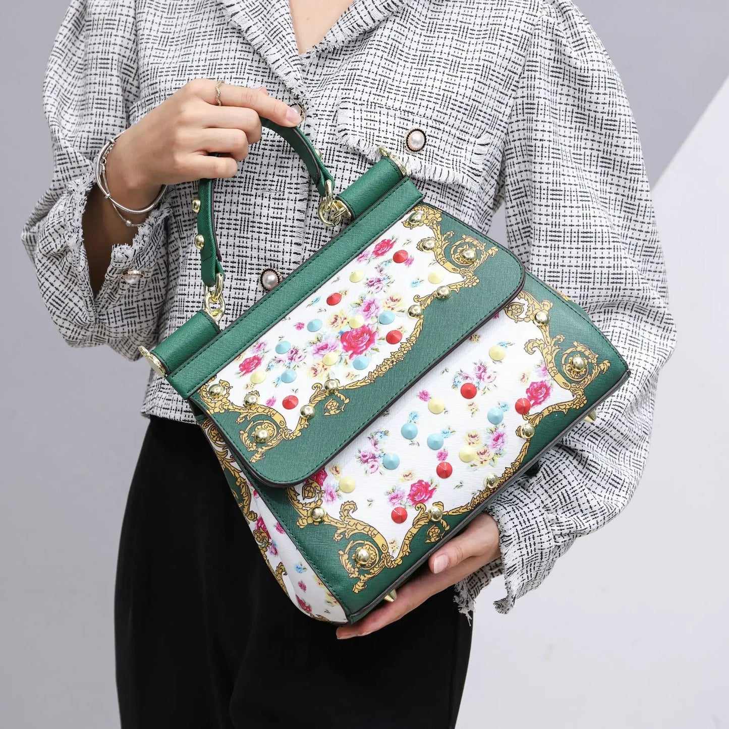 Faux Leather Art Purse