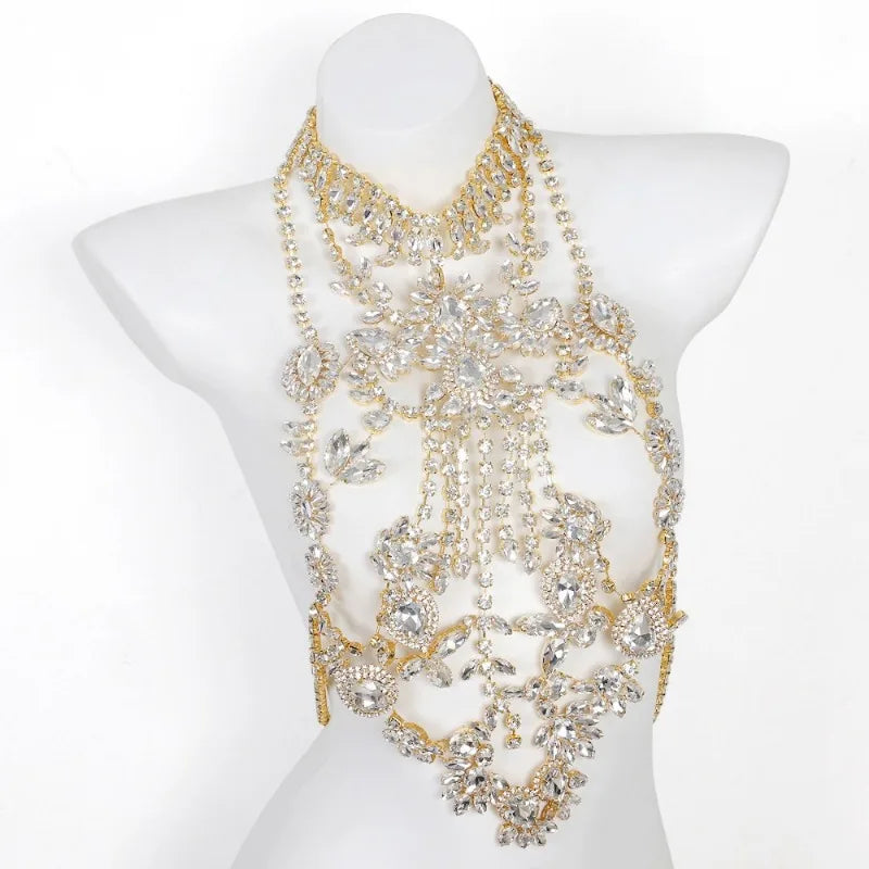 Crystal Body Chain Top
