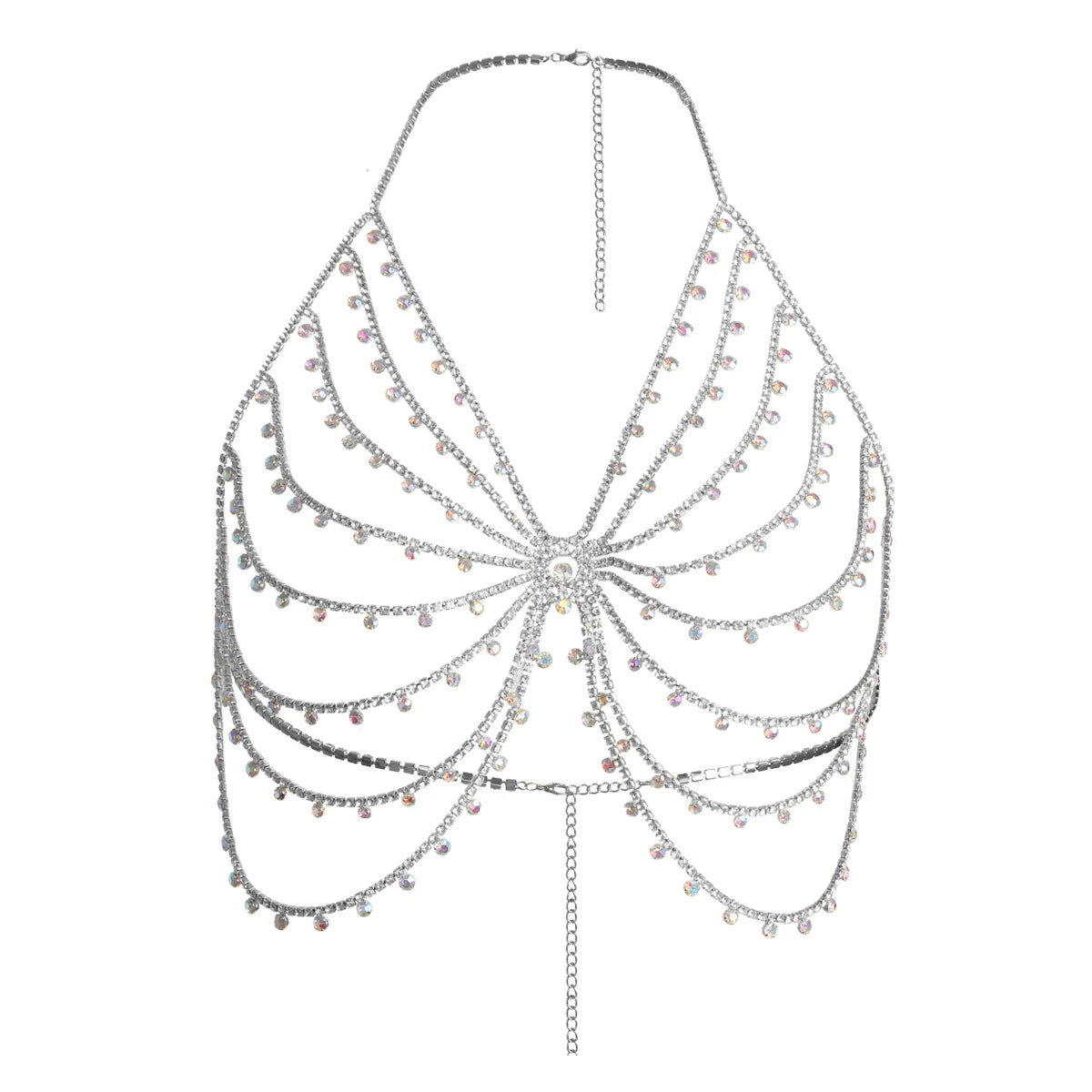 Rhinestone Web Body Chain