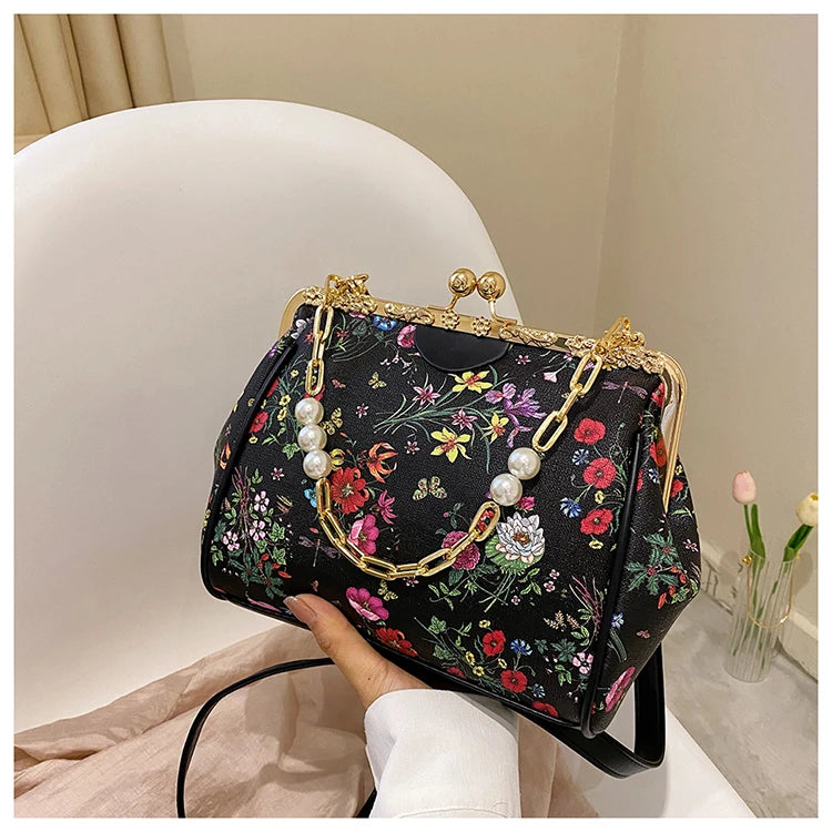 Floral And Pearls Purse