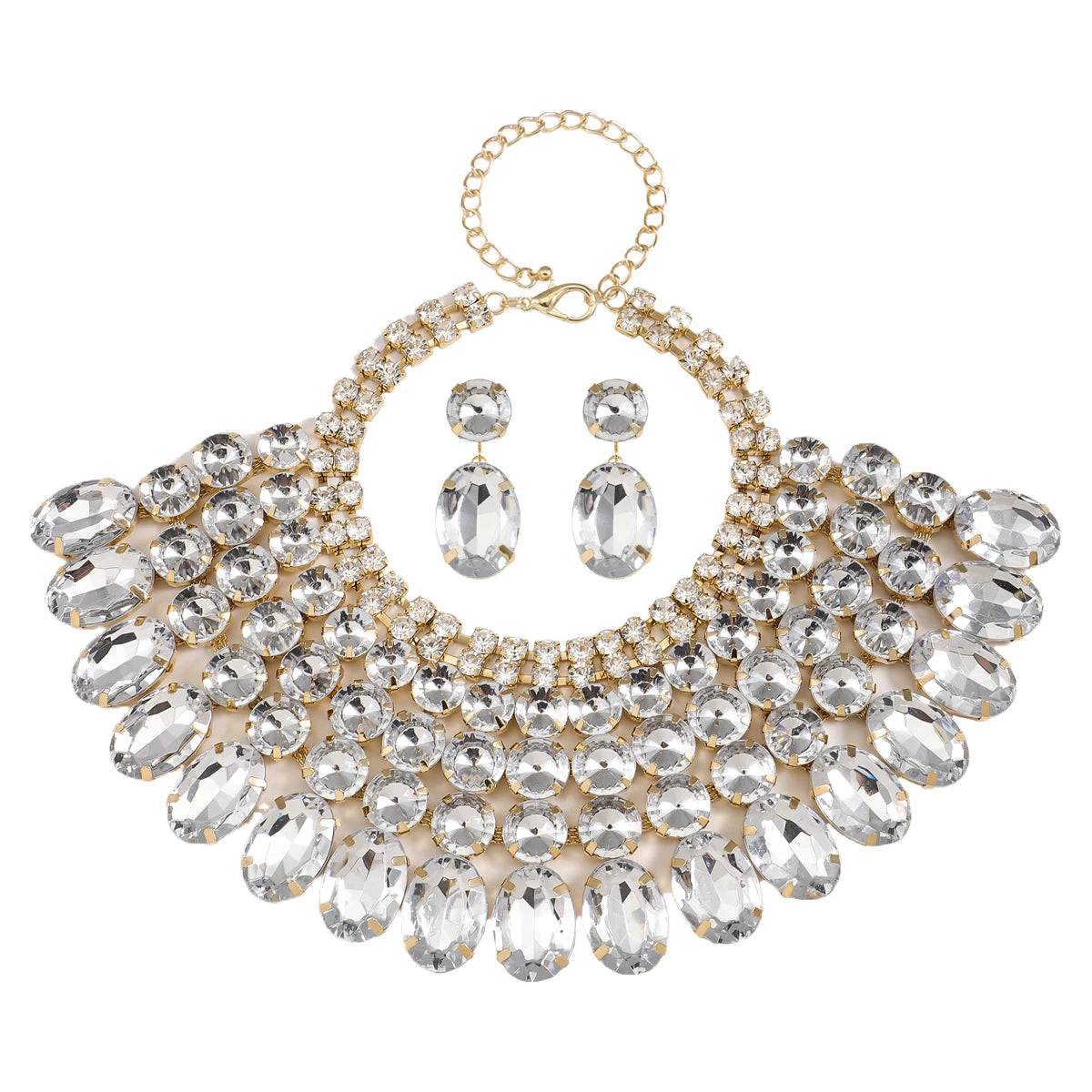Rhinestone Bib Necklace