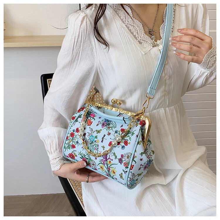Floral And Pearls Purse