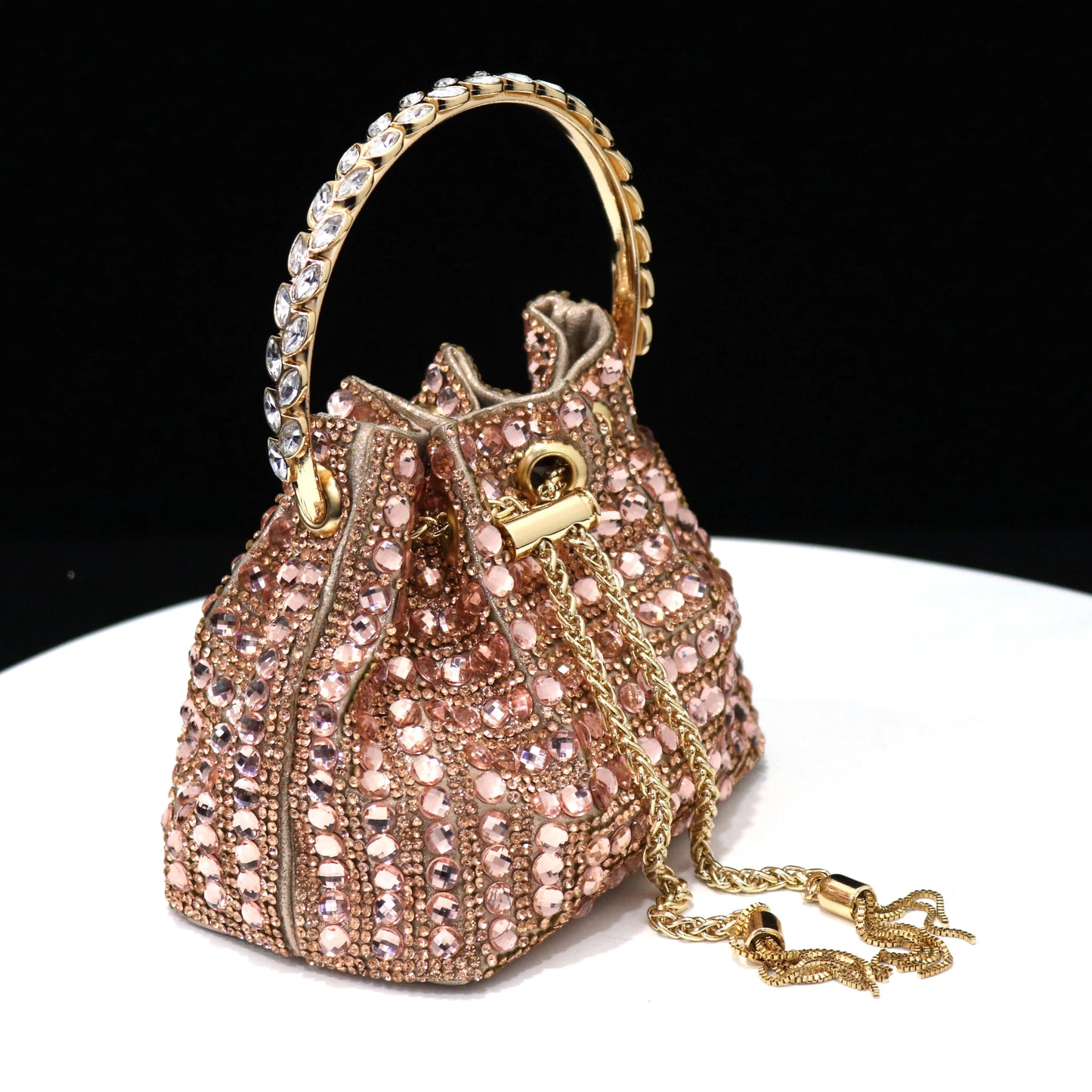 Rhinestone Drawstring Bag