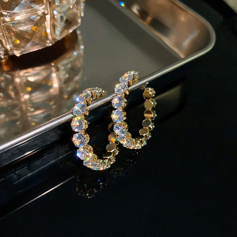 Zircon Crystal Hoop Earrings