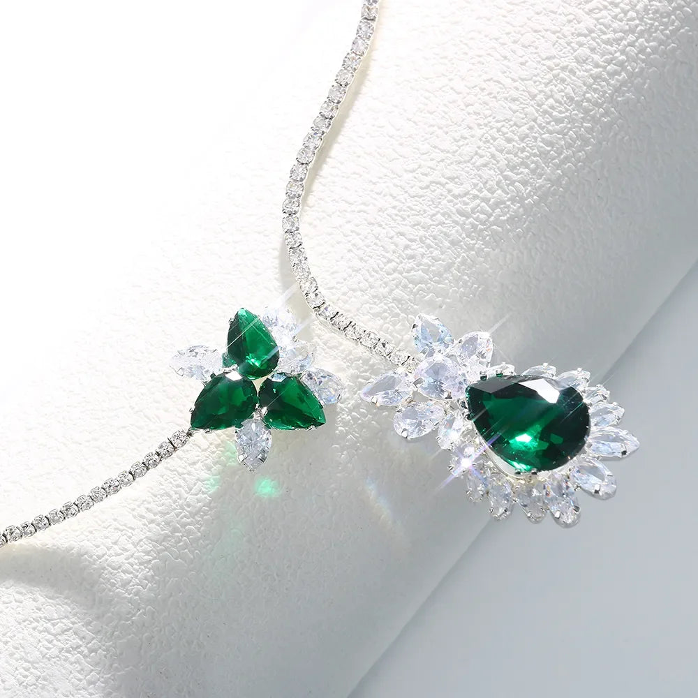 Emerald Crystal Cuff Collar Necklace