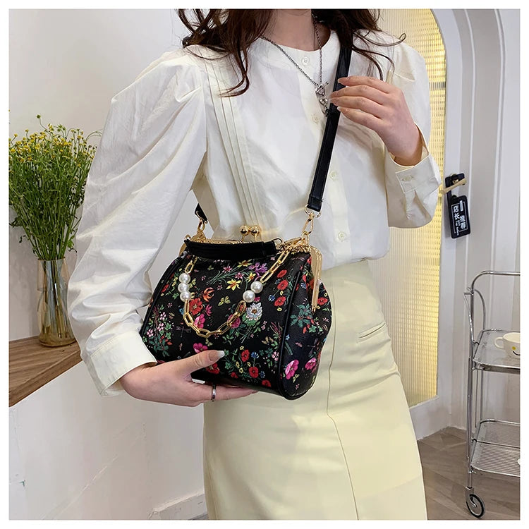 Floral And Pearls Purse