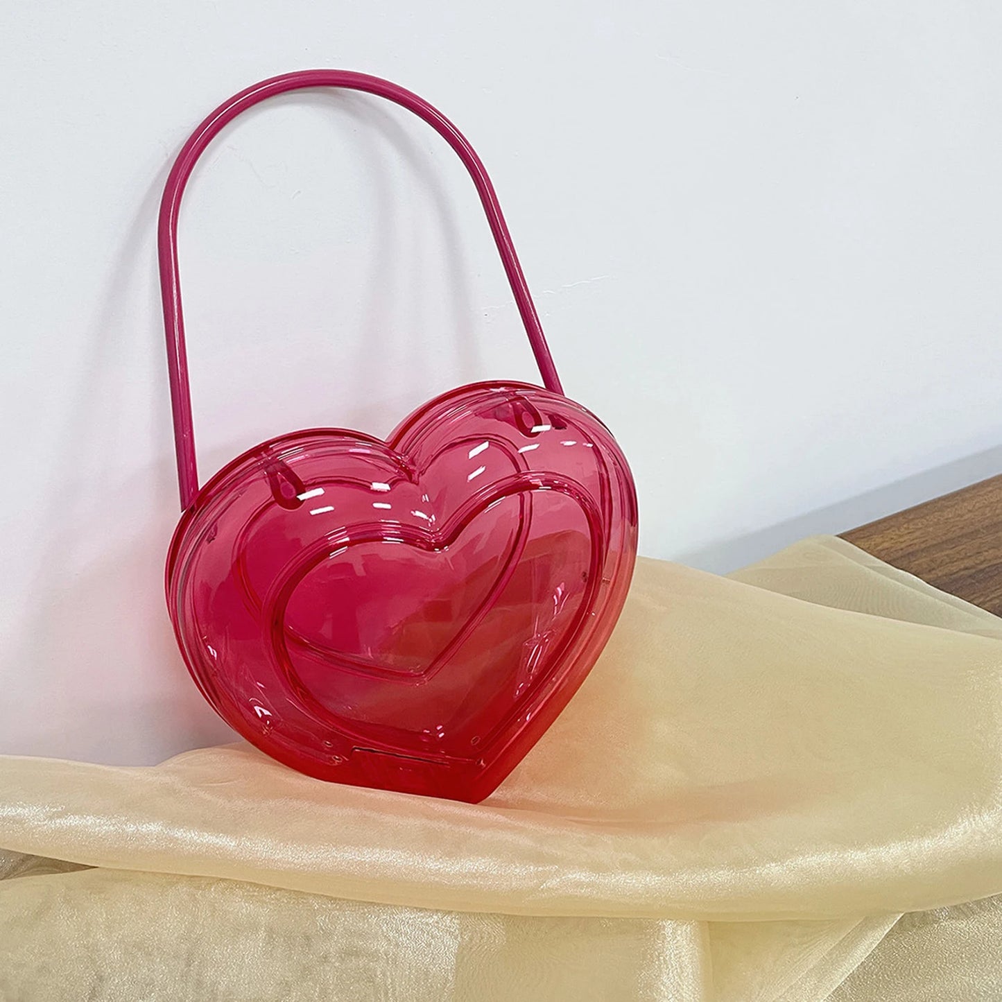 Clear Acrylic Heart Bag