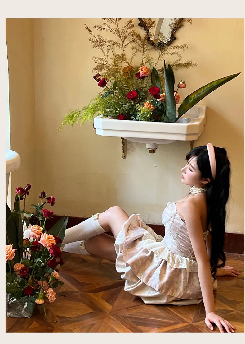 Jacquard Strapless Corset Dress