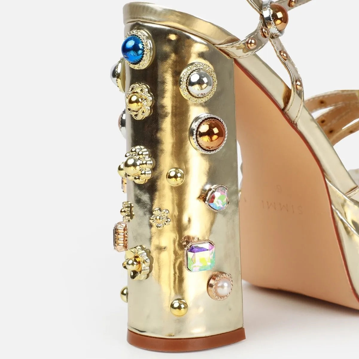 Rhinestone Open Toe Platform Sandals