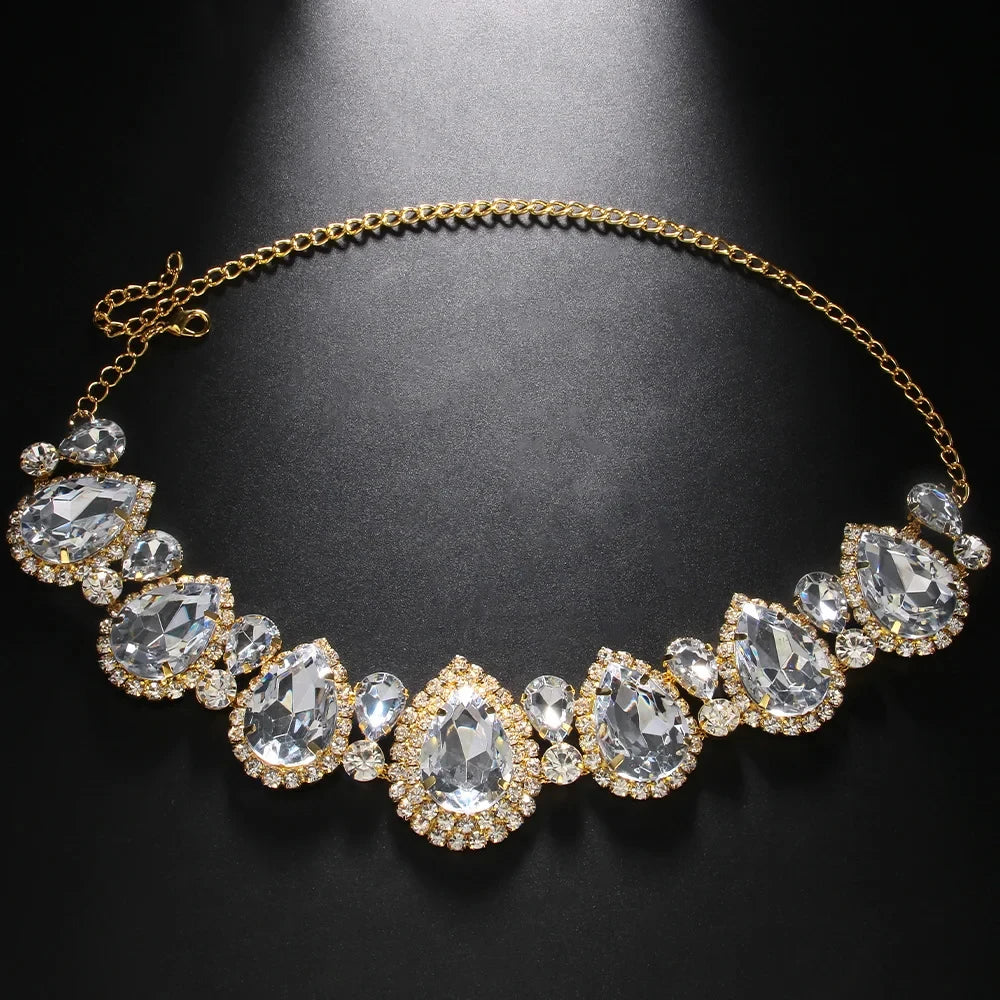 Water Drop Rhinestone Necklace
