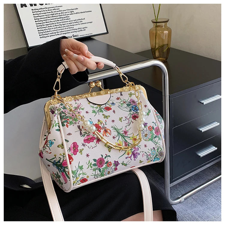 Floral And Pearls Purse