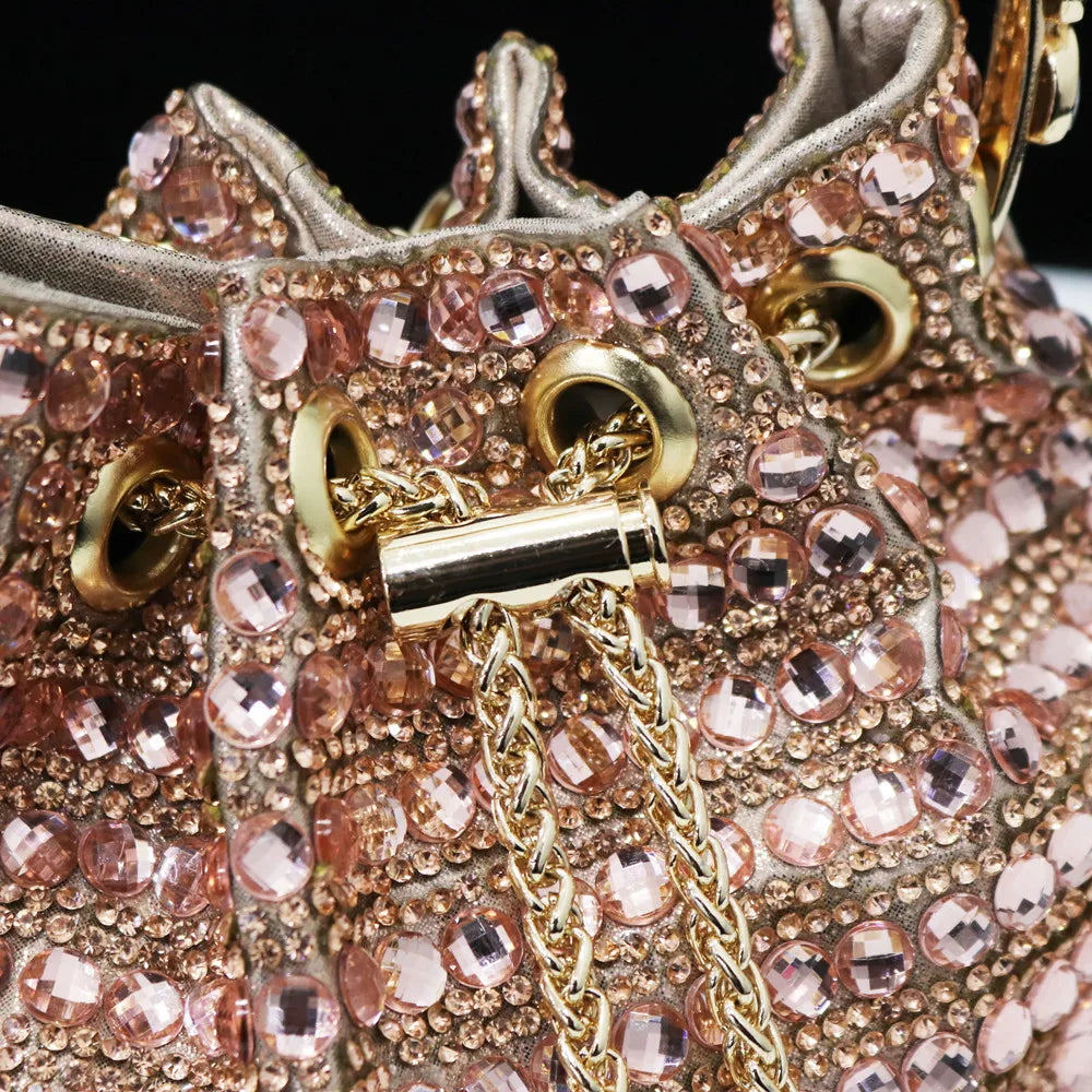 Rhinestone Drawstring Bag