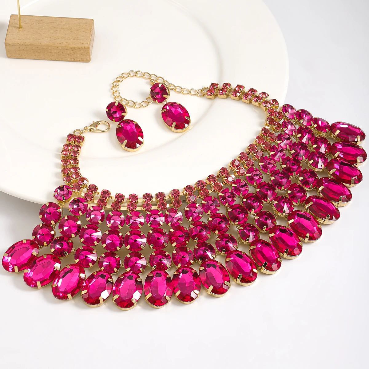 Rhinestone Bib Necklace