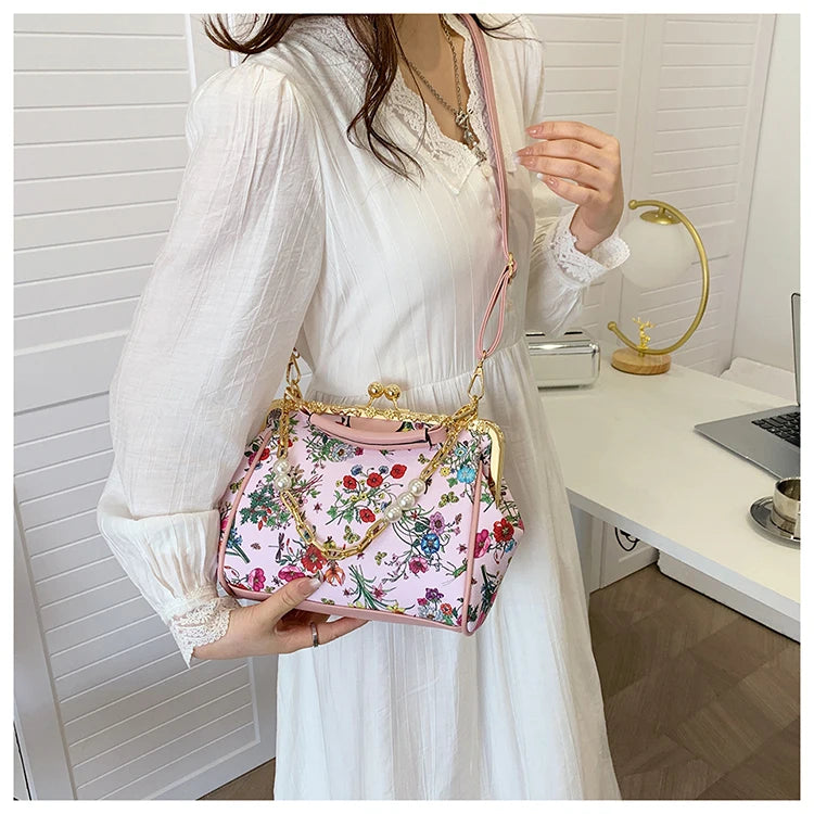 Floral And Pearls Purse