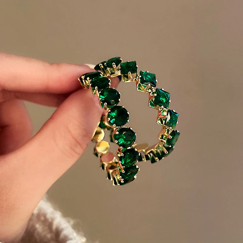 Zircon Crystal Hoop Earrings