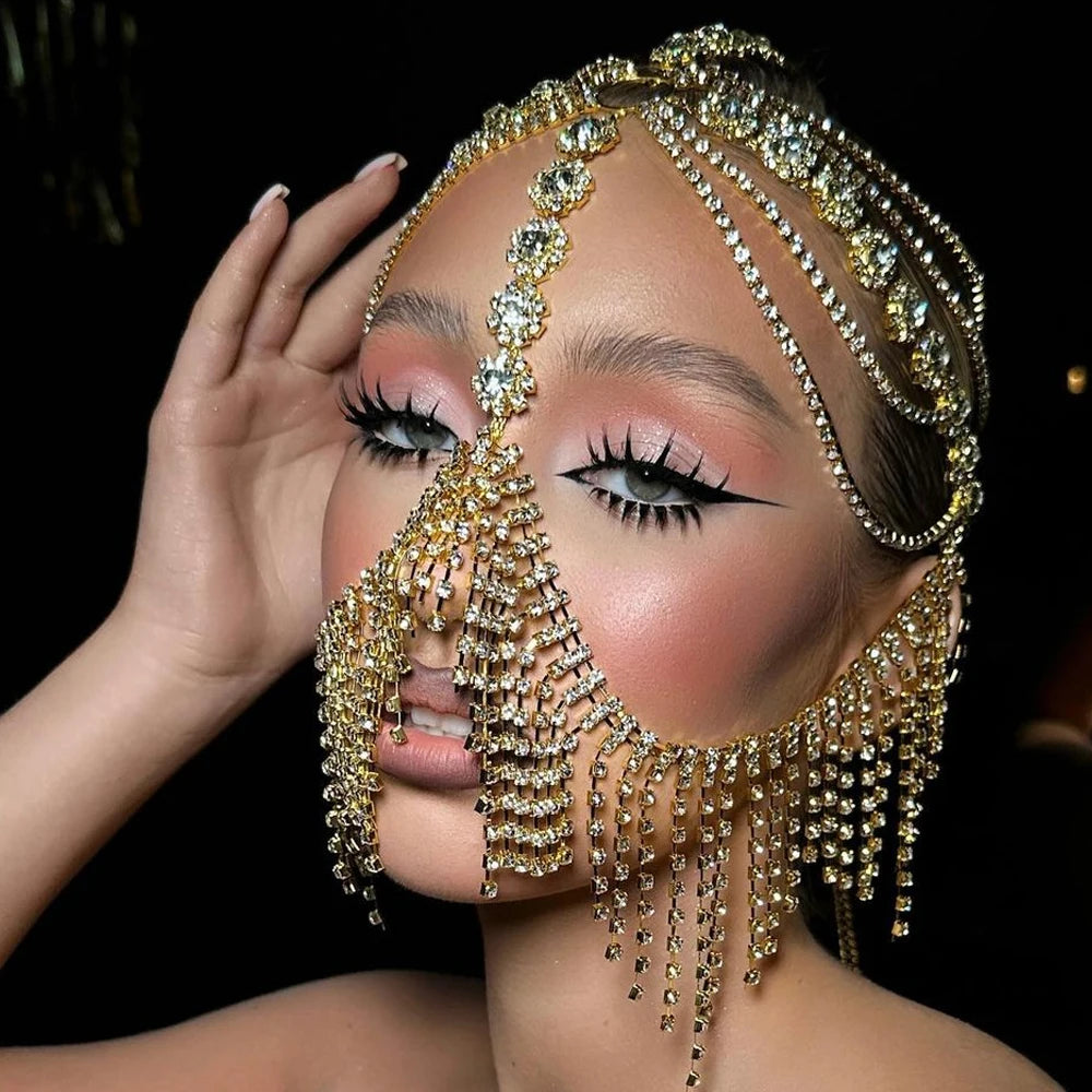 Rhinestone Fringe Mask