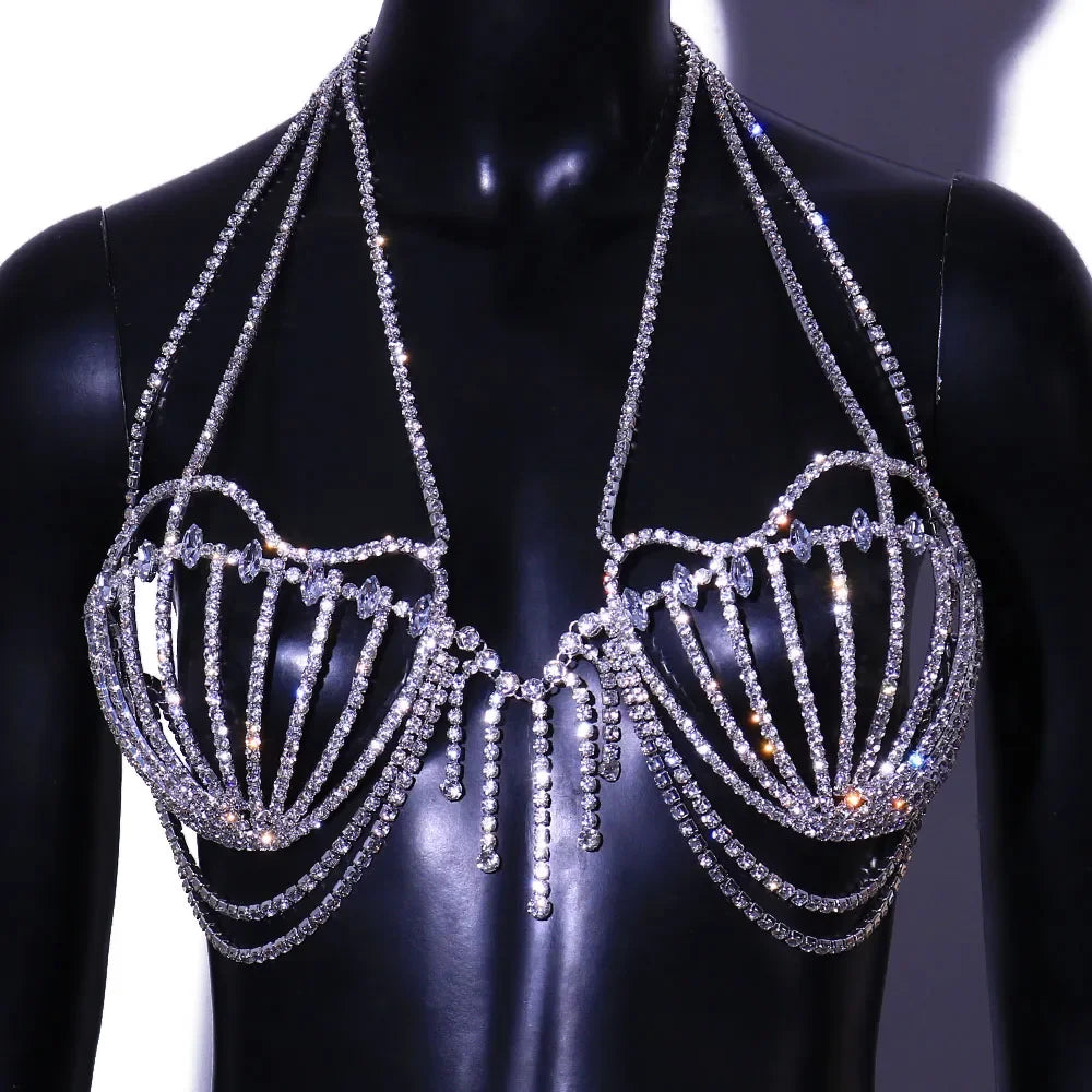 Rhinestone Bra Body Chain