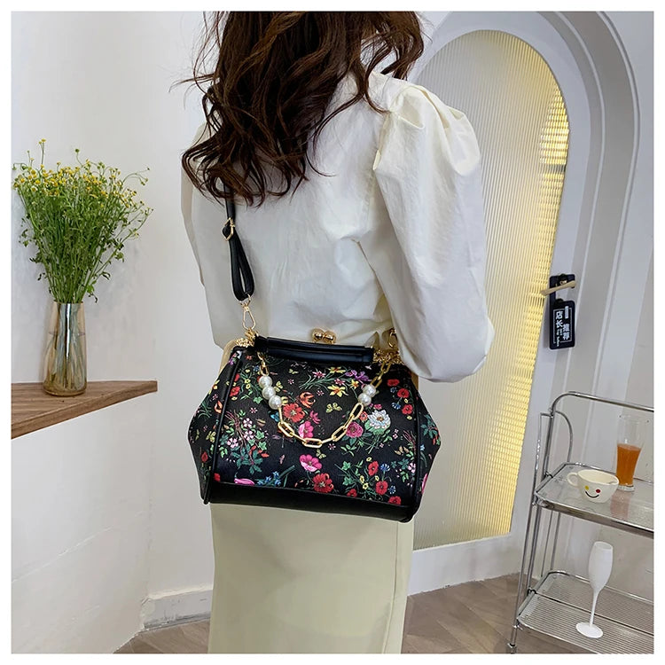Floral And Pearls Purse