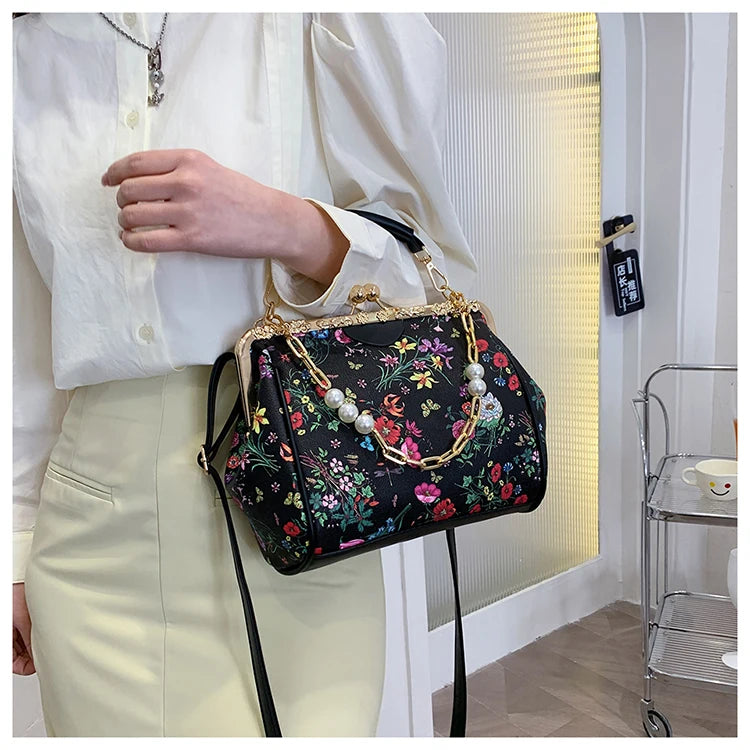 Floral And Pearls Purse