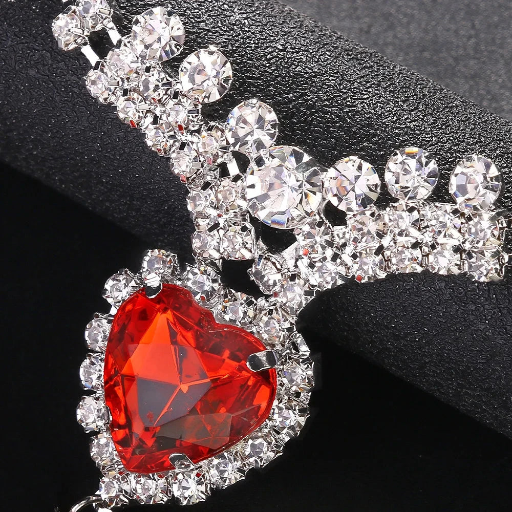 Red Crystal Heart Thong