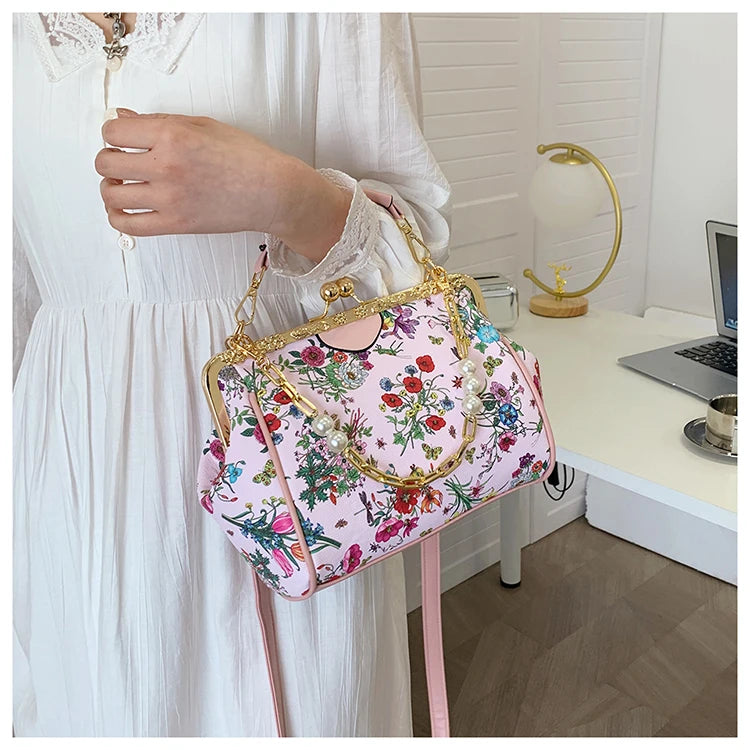 Floral And Pearls Purse