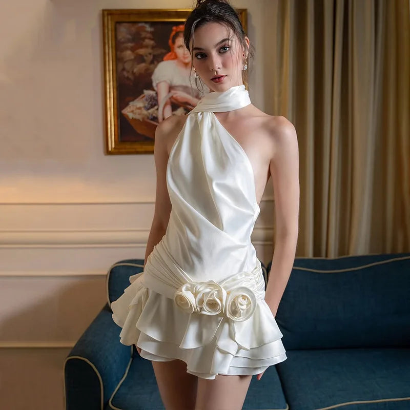 Satin Backless Dress